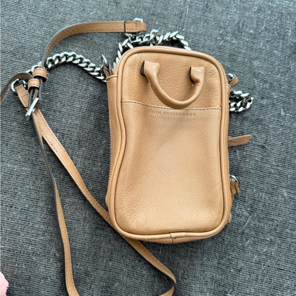 Aimee Kestenberg Camel Leather Crossbody Bag